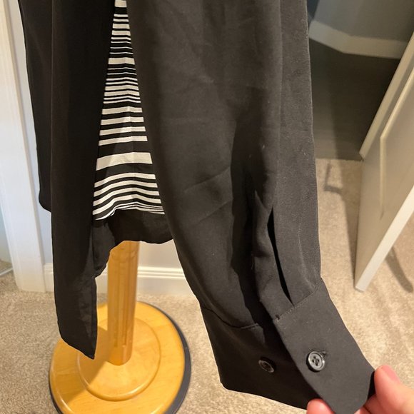 LANE BRYANT Blouse Size 18 / 20 Striped Asymetrical - Picture 6 of 16